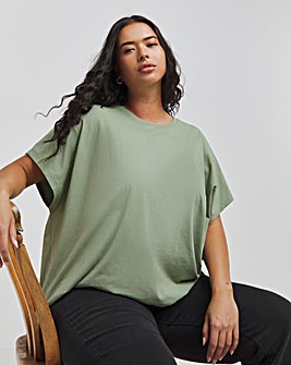 Sage Slouchy Dip Back T-Shirt