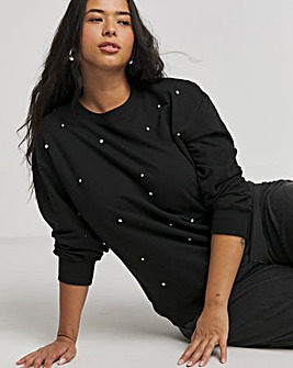 Black Embellished Sweatshirt