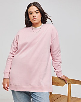 Blush Side Split Sweatshirt Tunic