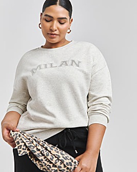 Grey Marl Milan Sequin Sweatshirt