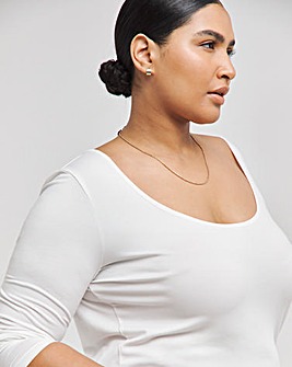 White Scoop Neck Top