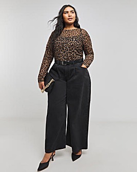 Leopard Mesh Top