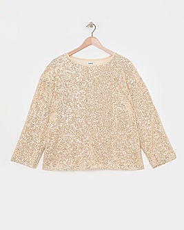 Gold Linear Sequin Top