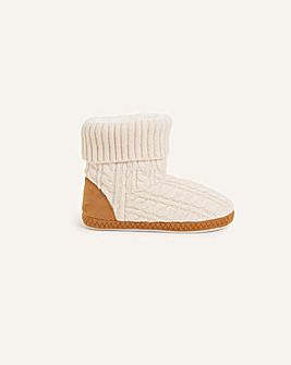 Accessorize Cable Knitted Slipper Boots