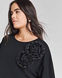 Black Rosette T-Shirt