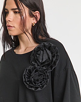 Black Rosette T-Shirt