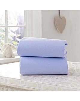 Clair De Lune 2 Pack Fitted Cotton Jersey Moses Basket Sheets