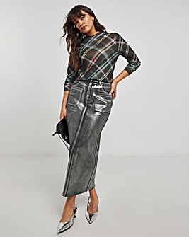 Black Check Print Dry Handle Mesh Top