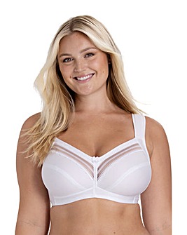 Miss Mary of Sweden Lovely Lace Non Wired Cotton Bra with Padded Side  Support - White