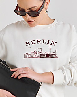 Ecru Berlin Embroidered Sweatshirt