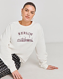 Ecru Berlin Embroidered Sweatshirt