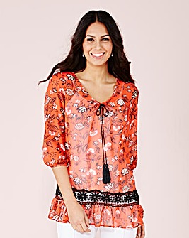 Blouse With Lace Inserts