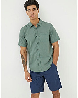 FatFace Short Sleeve Bugle Linen Cotton Shirt