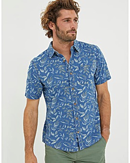 FatFace Short Sleeve Leaf Print Shirt