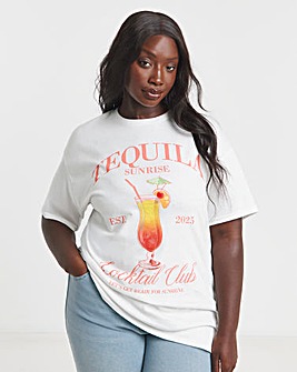 White Tequilla Slogan T-Shirt