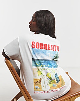 White Sorrento Slogan T-Shirt