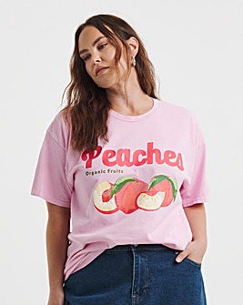 Pink Peaches Slogan T-Shirt