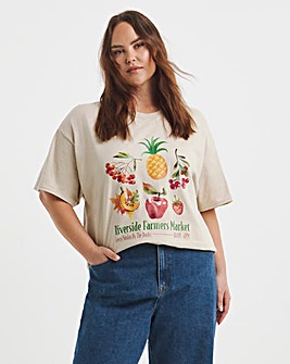 Sand Farmers Market Fruit Slogan T-Shirt