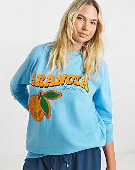 Blue Arancia Boucle Sweatshirt