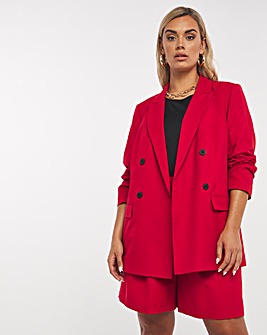 Simply Be Red Double Breasted Blazer