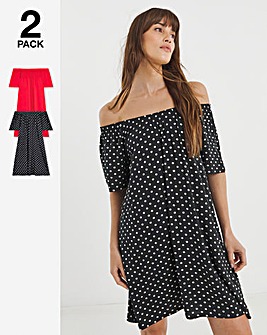 2 Pack Bardot Swing Dresses