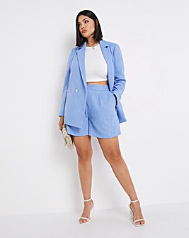Simply Be Blue Tailored Boucle Shorts