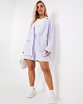 Simply Be Lilac Tailored Linen Short