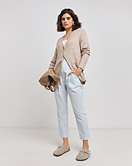 Textured Stripe Cigarette Trousers