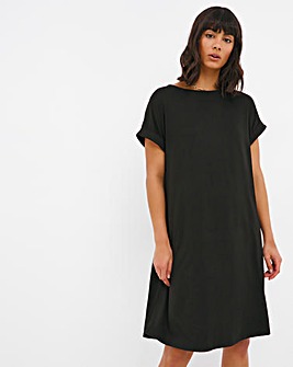 Black Soft Touch Jersey A-Line Dress