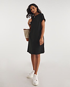 Black Soft Touch Jersey A-Line Dress