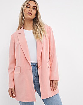 Simply Be Pink Billie Tailored Oversized Blazer