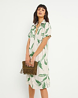 Relaxed Printed Shirt Dress