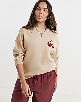 Cherry Back Graphic Sweatshirt