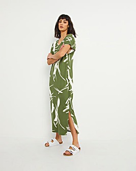Soft Touch Jersey Midi T-Shirt Dress With Side Slits