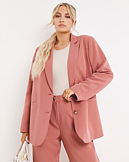 Pink Relaxed Single Breasted Blazer