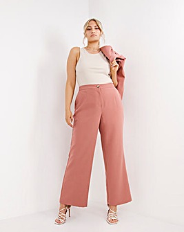 Pink Wide Leg Tailored Dad Trousers