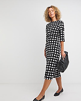 Spot Print Jersey Tea Dress