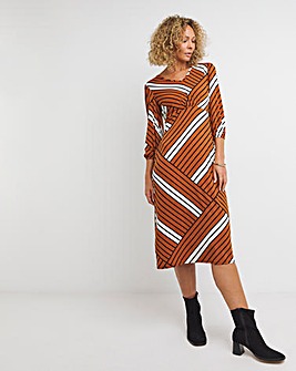 Geo Print Jersey Tea Dress