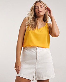 Lightweight Mustard Scoop Neck Strappy Cami