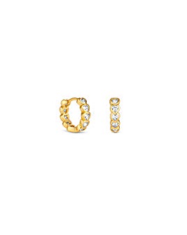 Jon Richard CZ Heart Huggie Earrings