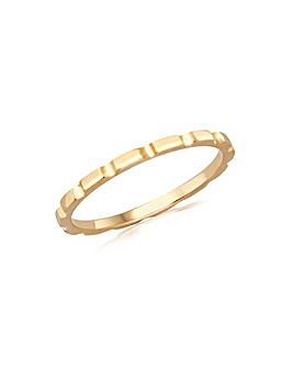 9ct Yellow Gold Flat Brick Band Stack Ring