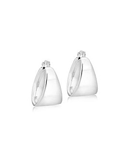 Sterling Silver Graduated Electroform Creole Earrings