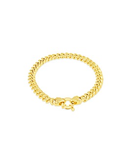 9ct Yellow Gold Cuban Link Chain Bracelet