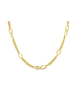 9ct Yellow Gold Fancy Curb Double Oval Necklace