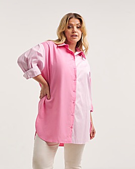 Pink Mixed Stripe Poplin Shirt