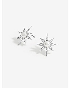 Mood Crystal And Pearl Starburst Studs