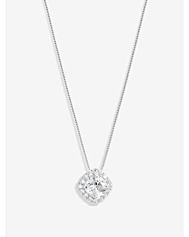 Simply Silver CZ Halo Pendant