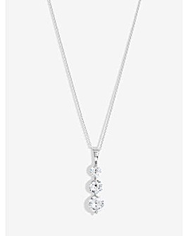 Simply Silver CZ Linear Stick Necklace