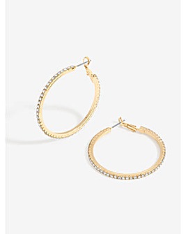 Mood Crystal Cupchain Fine Hoop Earrings