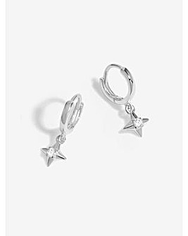 Simply Silver Crystal Celestial Hoops